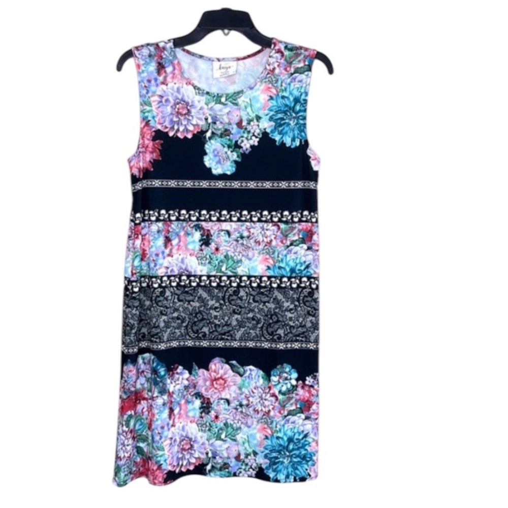 Kaiya Designs Floral Lace Print Dress Midi Size XS